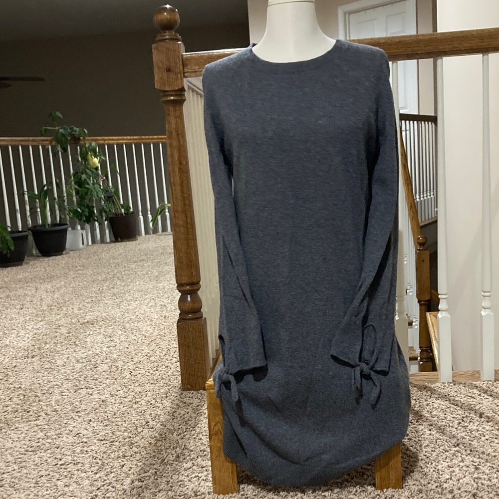 Banana Republic Charcoal Long Sleeve Merino Wool Cashmere Sweater Dress